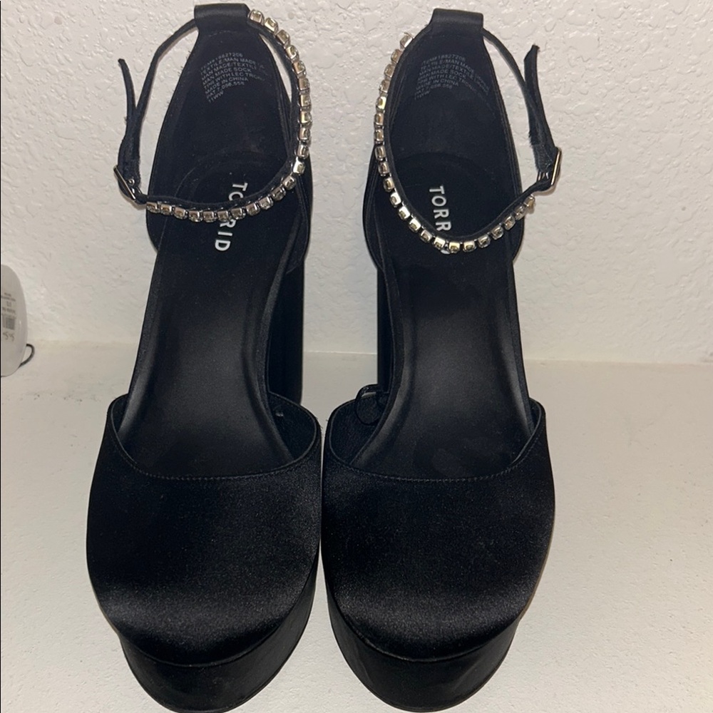 Torrid Black Heels with Sparkling Strap